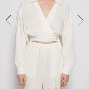 Johnathan Simkhai Hattie coverup wrap top sm Medium